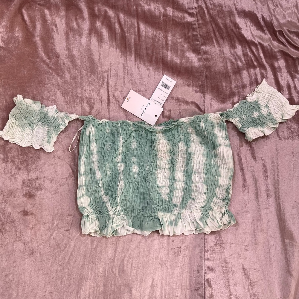 Off Shoulder Tye Dye Crop Top
